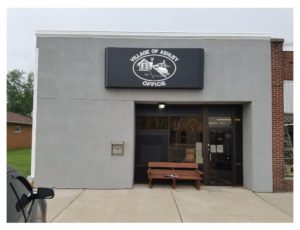 Village of Ashley office building exterior.