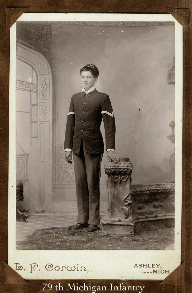 Vintage photo of 79th Michigan Infantry soldier.