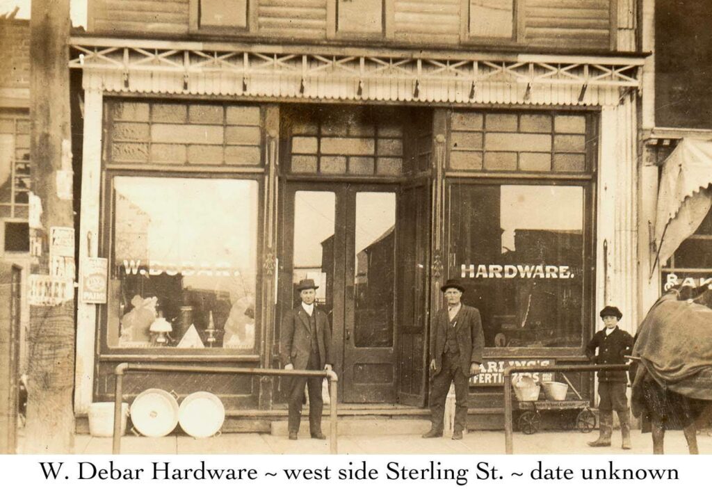 Vintage photo of W. Debar Hardware store.